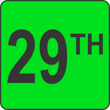 Twenty Nineth (29th) Fluorescent Circle or Square Labels
